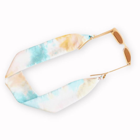 Pañuelo de seda print tie-dye multicolor