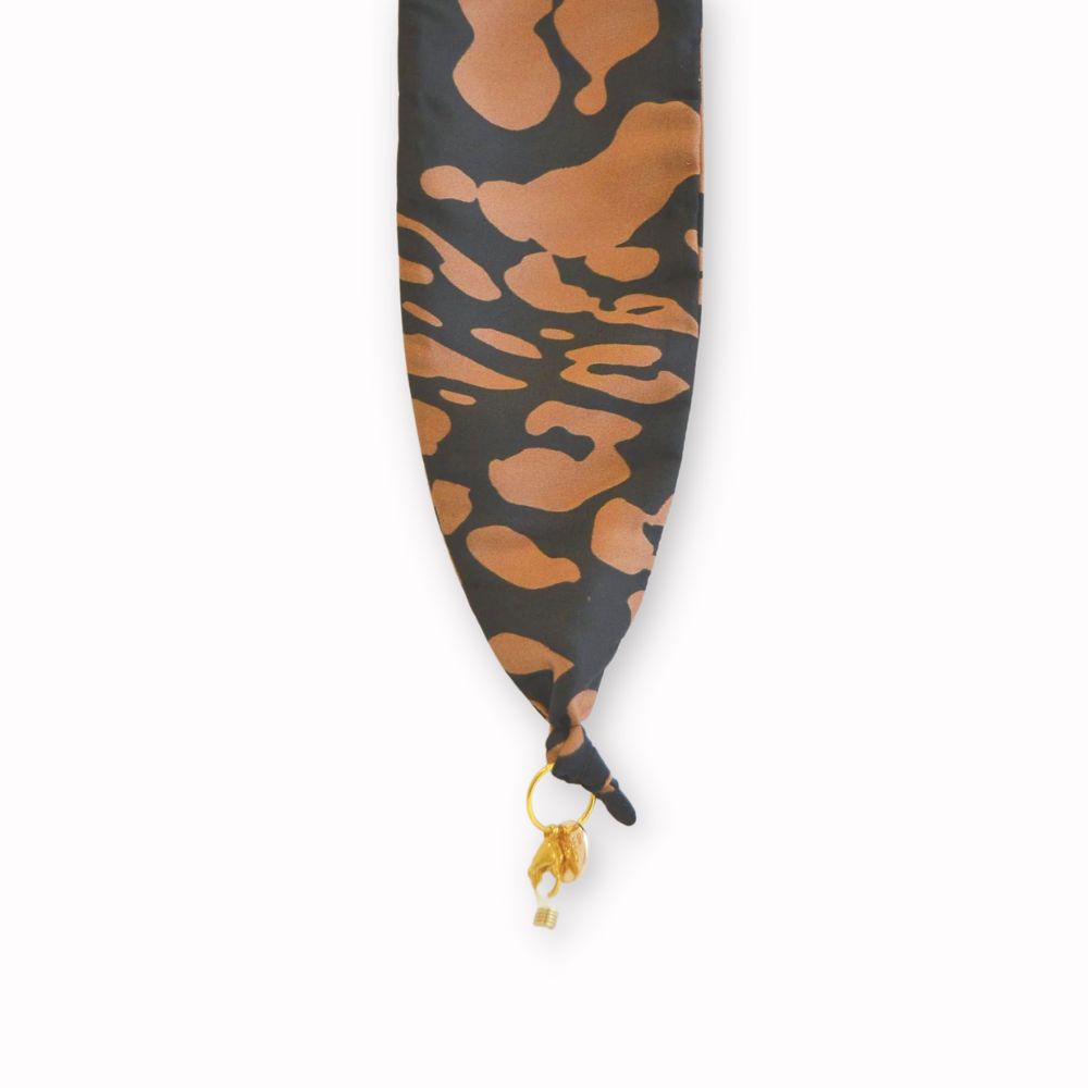 Chocolate print silk scarf