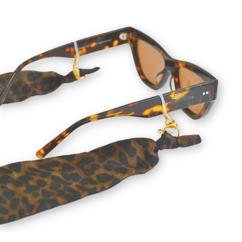 Leopard print silk scarf