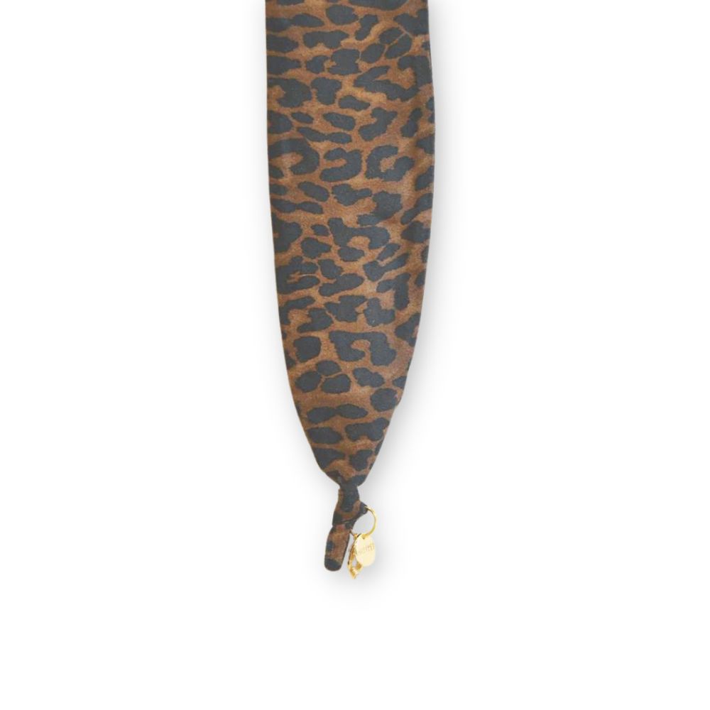 Leopard print silk scarf